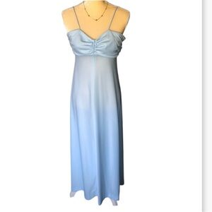 VINTAGE 70s EMPIRE WAIST MAXI DRESS BABY BLUE